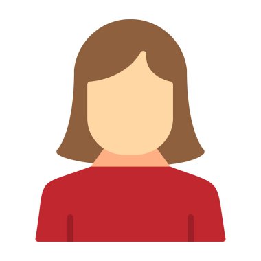 kız düz simgesi, vektör illüstrasyonu