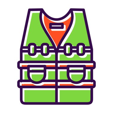 Kurşun geçirmez yelek simgesi, vektör illüstrasyonu 