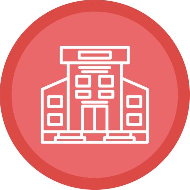 bina simgesi, vektör illüstrasyonu, düz tasarım