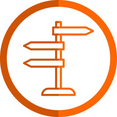 Yön, işaret direği simgesi. Basit vektör illüstrasyonu