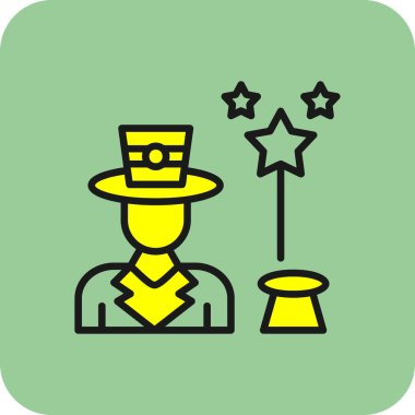 Sihirbaz simgesi, vektör illüstrasyonu