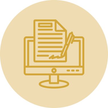 Dijital imza simgesi, vektör illüstrasyonu 