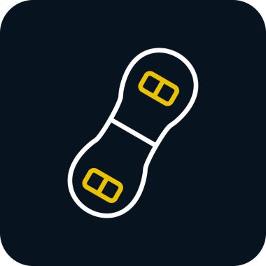 Snowboard düz ikonu, kış sporu konsepti, snowboard ekipman tabelası, vektör illüstrasyonu 