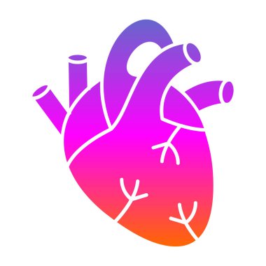 İnsan kalbi simgesi, vektör illüstrasyonu basit tasarım