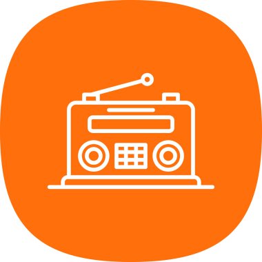 Retro radyo ikonu. Basit vektör illüstrasyonu