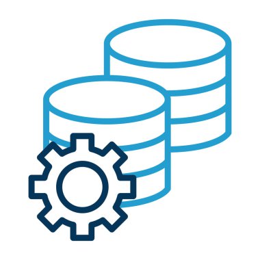 veritabanı vektörü ince çizgi simgesi