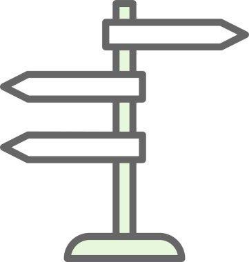 Yön, işaret direği simgesi. Basit vektör illüstrasyonu