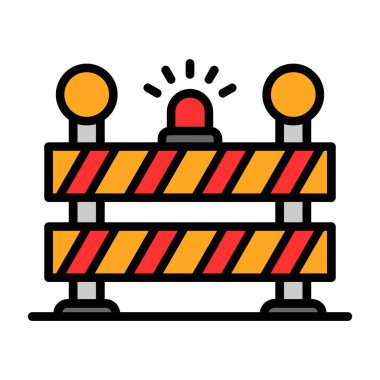 Stadyum bariyeri renk ikonu vektör illüstrasyonu