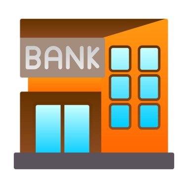 Banka binası ikonu. düz tasarım illüstrasyon. 