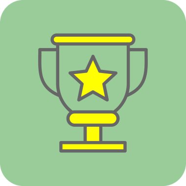 Kupa çizgisi simgesi, vektör illüstrasyonu 