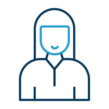 kız düz simgesi, vektör illüstrasyonu