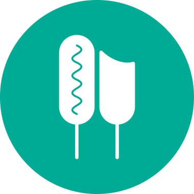 yiyecek ve içecekler renkli vektör simgesi.