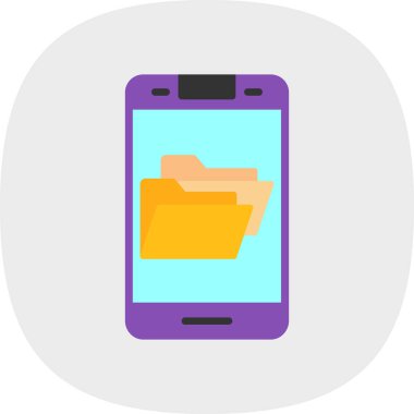 Akıllı telefon ekranı simgesi, vektör illüstrasyonundaki dizinler 