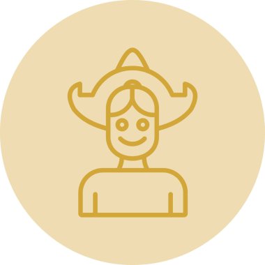 Hollandalı kadın ikonu. Hollanda şapkalı kız, geleneksel kadın kostüm unsuru, vektör illüstrasyonu 