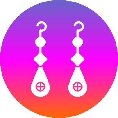 Küpe düz simgesi, vektör çizim  