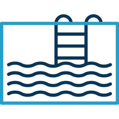 Yüzme havuzu simgesinin vektör illüstrasyonu 