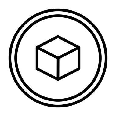 Küp simgesi, vektör illüstrasyon tasarımı