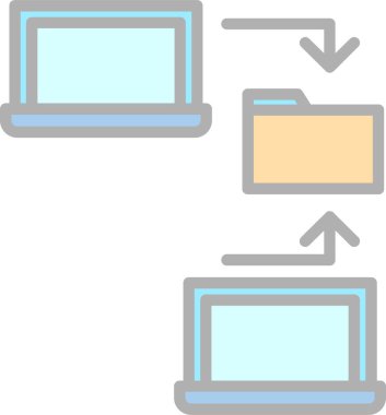 Veri paylaşım simgesi, vektör illüstrasyonu