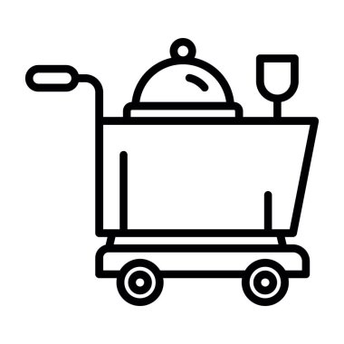 yiyecek ve içecek satırı vektör simgesi.