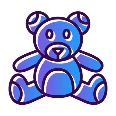 oyuncak ayı ikon vektörü. İnce çizgi işareti. izole edilmiş sınır sembolü çizimi