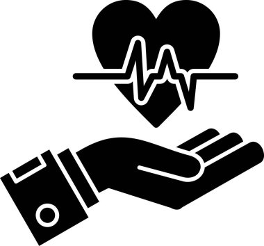 kalp atış hızı sağlık ikonu katı biçimde