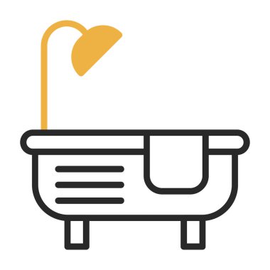 Düz Küvet simgesinin vektör illüstrasyonu