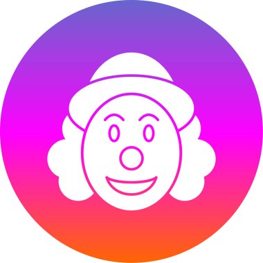 Kıvırcık saçlı ve gülümseyen sevimli bir palyaço.