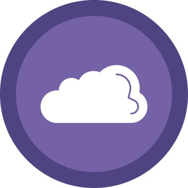 Basit Bulutlu hava simgesi, vektör illüstrasyonu