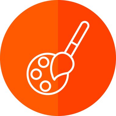 Palet ve boya fırçası. Web simgesi resmedilmesi basit illüstrasyon