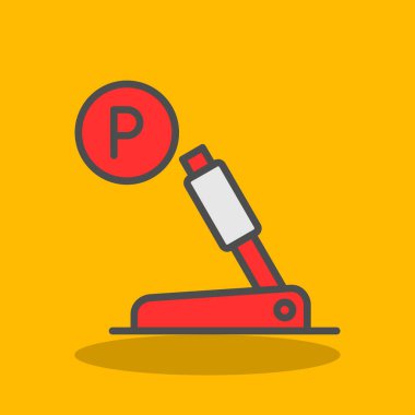 Yapı vinç simgesi düz tasarım, vektör illüstrasyonu