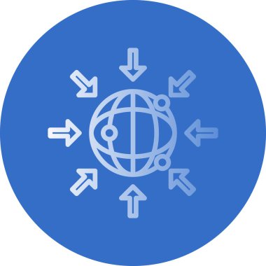 Basit internet dünya simgesi, vektör illüstrasyonu