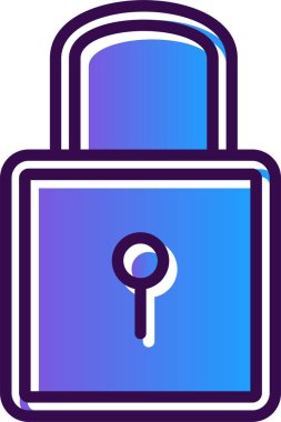 Düz simge, vektör resimlemesini kilitle  