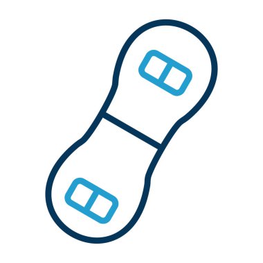 Snowboard düz ikonu, kış sporu konsepti, snowboard ekipman tabelası, vektör illüstrasyonu 