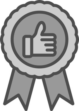 Rozet rozet simgesi doldurulmuş taslak biçimi