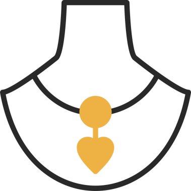 kadın zarif kolye simgesi, vektör illüstrasyonu