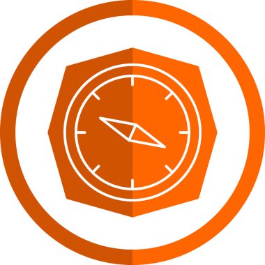 pusula düz simgesi, vektör illüstrasyonu