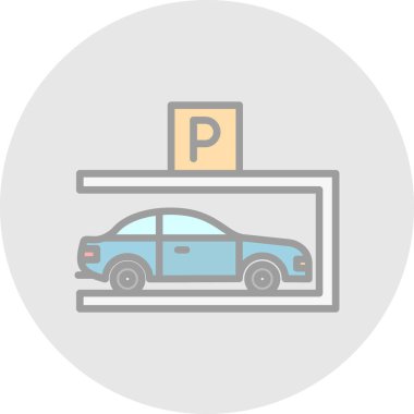 araba park simgesi vektör illüstrasyon                  