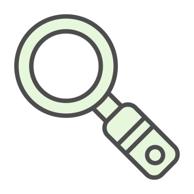 Büyütme cam simgesi renk ana hatları vektörü 