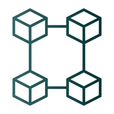 Blockchain simgesi, vektör illüstrasyonu basit tasarım