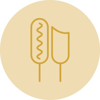 Bir sosislinin vektör çizimi