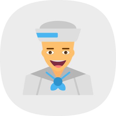 Denizci. Web simgesi basit illüstrasyon