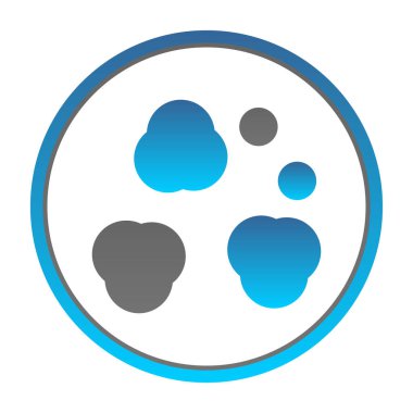 Beyaz arkaplanı olan mavi yuvarlak tuş