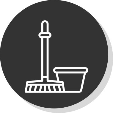 Mop and bucket. web icon simple illustration            