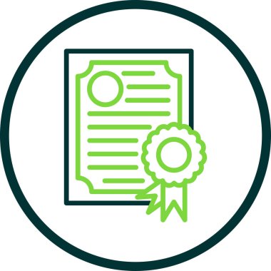 Diploma yassı simgesi, vektör illüstrasyonu