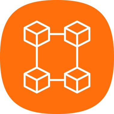 Blockchain simgesi, vektör illüstrasyonu basit tasarım