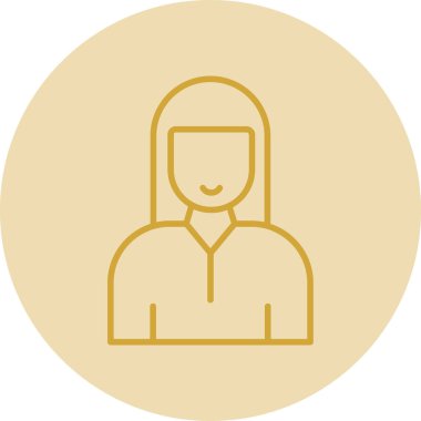 kız düz simgesi, vektör illüstrasyonu