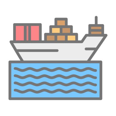 Gemi simgesi vektör illüstrasyonu 