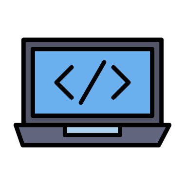 Kodlama simgesinin vektör illüstrasyonu 