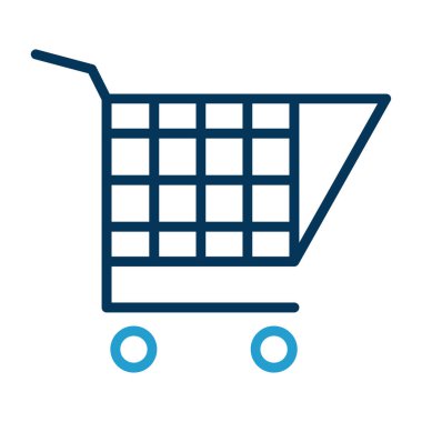 Alışveriş arabası simgesi, vektör illüstrasyonu