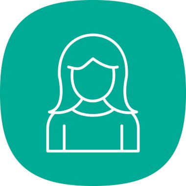 kız düz simgesi, vektör illüstrasyonu